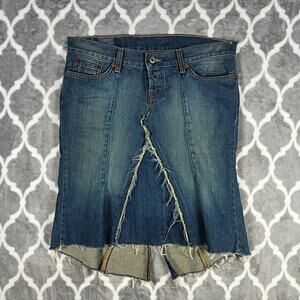 Lucky Brand Denim Skirt Women Size 4 Blue Western Cowgirl Festival